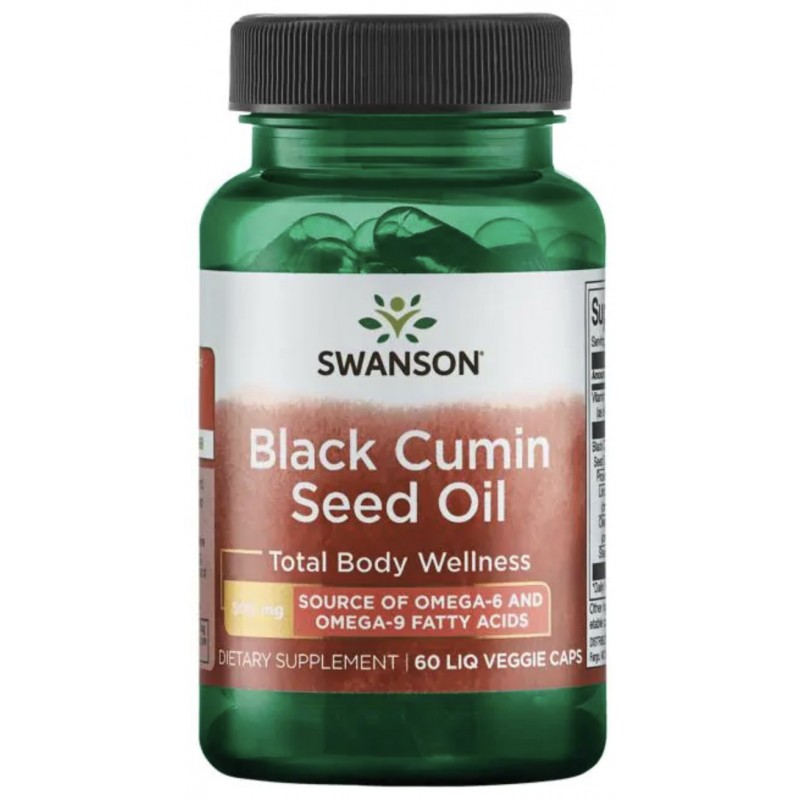 Swanson Efa's mustköömne seemneõli 500 mg 60 kapslit